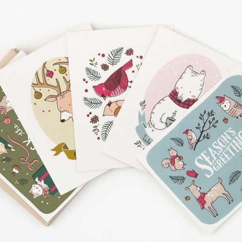 Assorted Christmas Card Set Holiday Cards Pack of 10 Card Etsy Canada