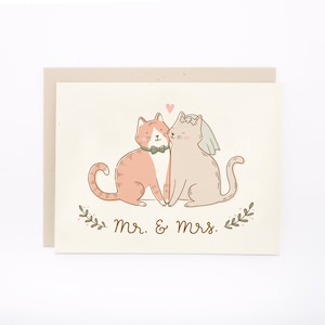 Cats Wedding Card, Mr and Mrs Wedding Cats Card