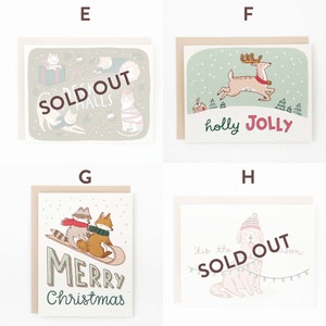 Build Your Own Christmas Card Set, Customizable Holiday Cards Pick 5 Designs image 3