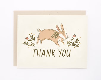 Bunny Thank You Card, Baby Shower Thank You