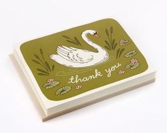 Swan Thank You Note Card Set