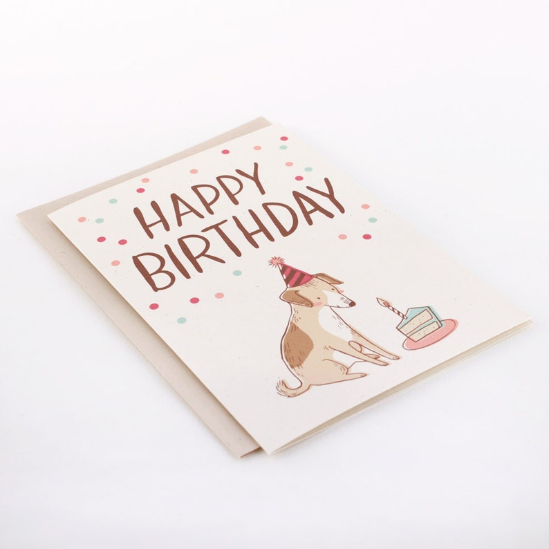 Happy Birthday Dog with Cake Card image 2