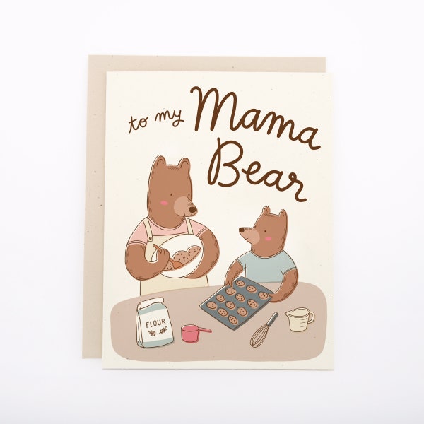 Mama Bear Mother's Day Card, Mom Birthday Bear Card