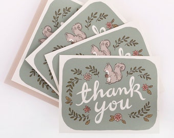 Squirrel Thank You Note Card Set