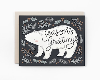 Season's Greetings Polar Bear Holiday Card