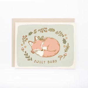 Baby Woodland Fox Congratulations Card image 1