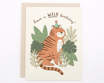 Birthday Tiger Card, Have a Wild Birthday Jungle Card