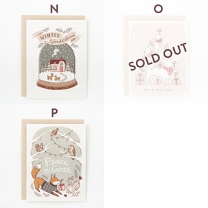 Build Your Own Christmas Card Set, Customizable Holiday Cards Pick 5 Designs image 5
