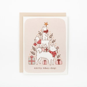 Dogs Christmas Card, Happy Holidays Card for Dog Lover