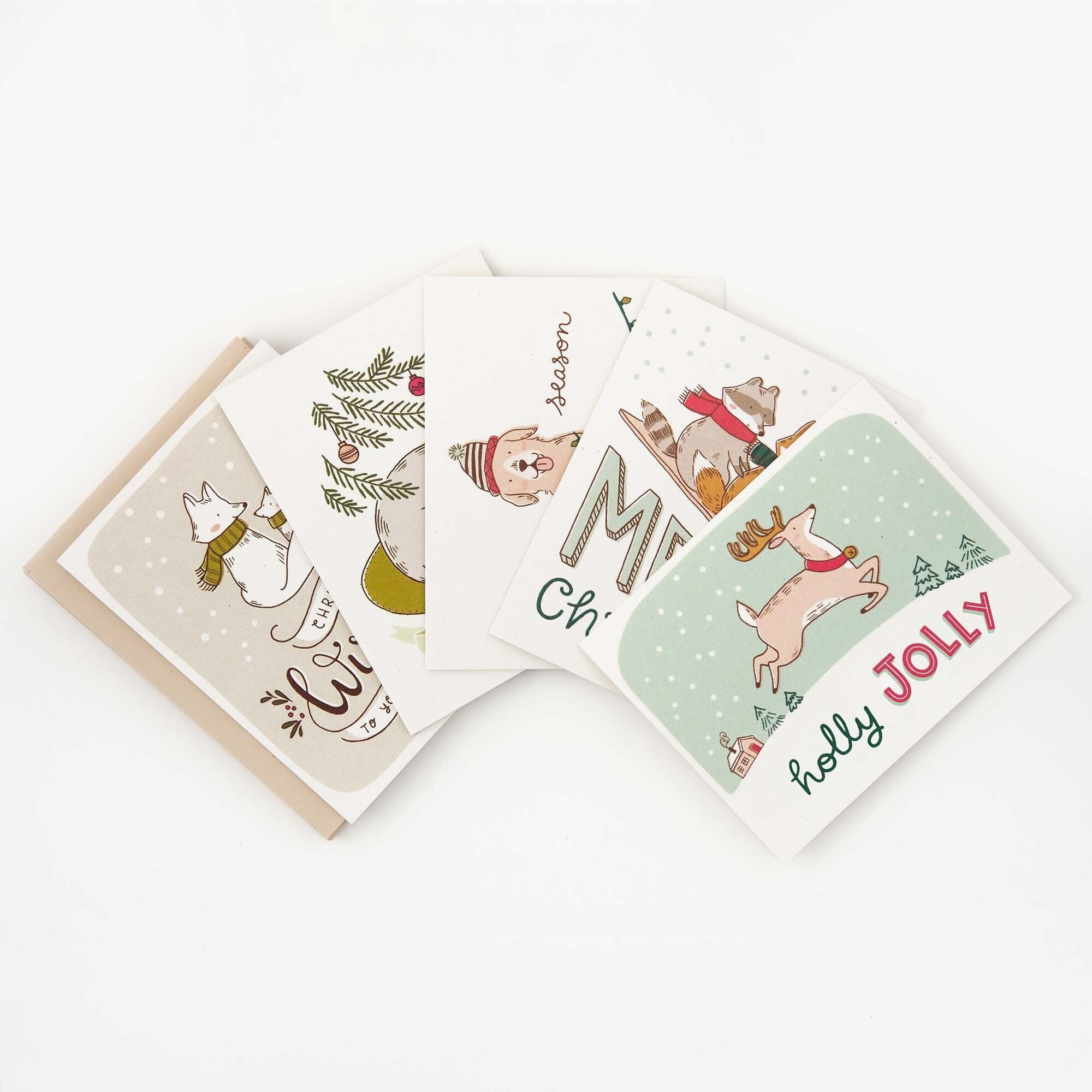 Assorted Christmas Card Set, Holiday Cards Pack of 10, Card Set #2