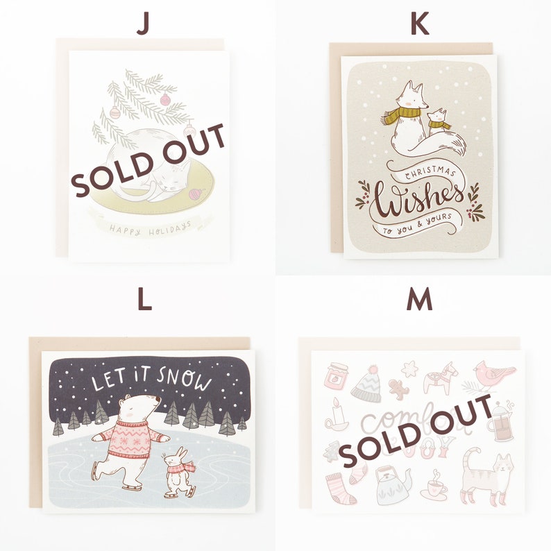 Build Your Own Christmas Card Set, Customizable Holiday Cards Pick 5 Designs image 4