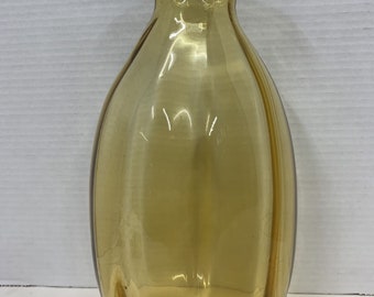 empoli smoked glassed body applied green glass leaves blown glass Retro Tall bottle Lamp Hand blown Blenko Glass Murano MCM