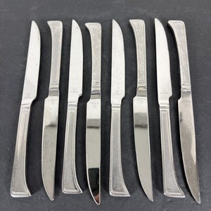 8 pc set fortessa pantheon knives serrated stainless steel flatware heavy duty image 1