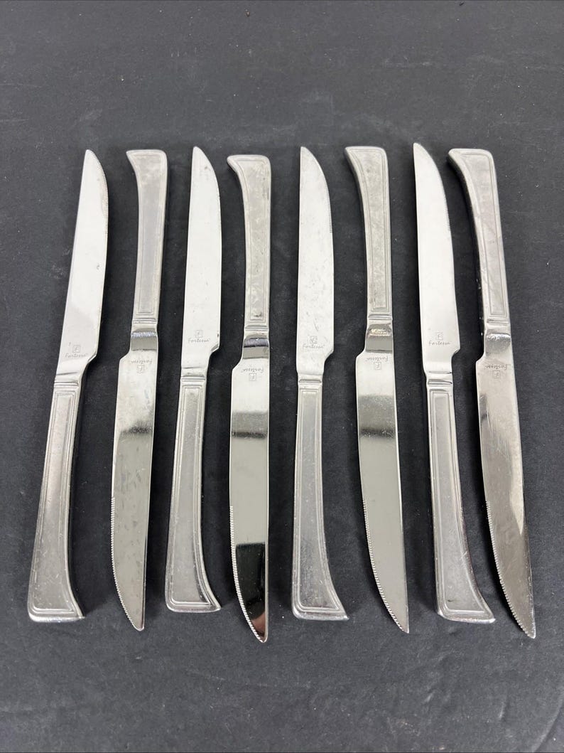 8 pc set fortessa pantheon knives serrated stainless steel flatware heavy duty image 1