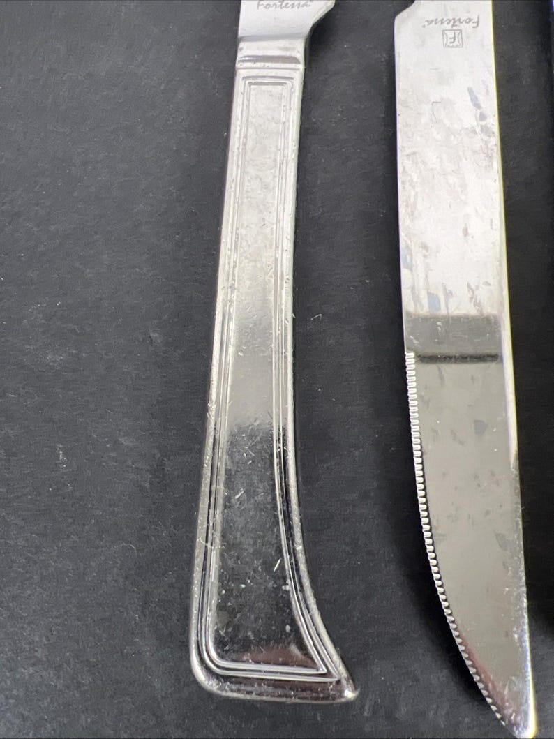 8 pc set fortessa pantheon knives serrated stainless steel flatware heavy duty image 2