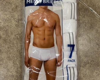 Vtg kmart basic editions mens briefs sz l  underwear tighty whities 7-pack