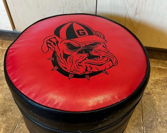 Vtg university of georgia bulldogs ottoman footrest  hassock rare!! 50’s/60’s!