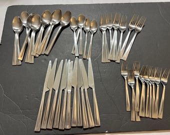 48pc soho gourmet settings stainless steel flatware folks knives spoons