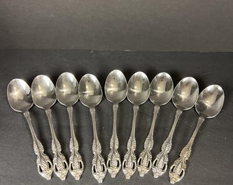 9 oneida raphael distinction deluxe stainless-steel tablespoons / soup spoons