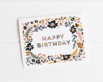 floral happy birthday frame a2 greeting card pack of birthday cards birthday party card birthday card for her flower birthday card - Birthday Card Packs floral happy birthday frame a2 greeting card pack of birthday cards birthday party card birthday card for her flower birthday card - Birthday Card Packs