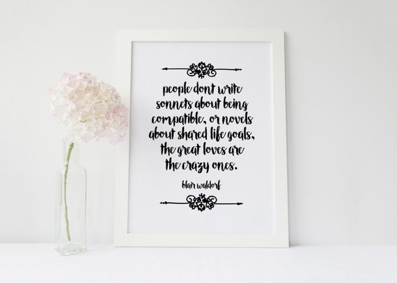Klatsch Mädchen Druckbare Blair Waldorf Zitat Druck Etsy