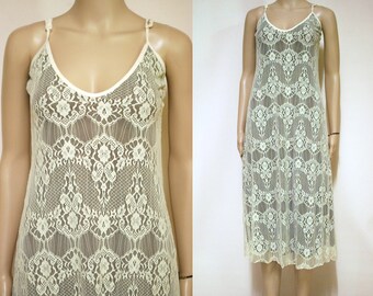Cream Lace Dress with Belt