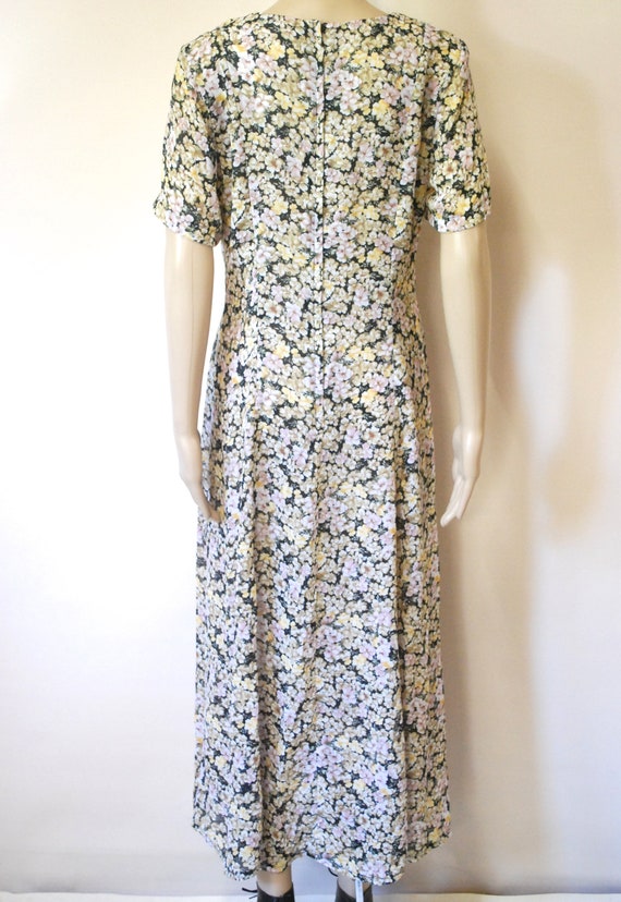 90s Sheer Floral Dress with Tie On Front, Vintage… - image 9