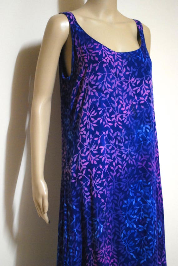 90s Rayon Rainbow Tie Dye Maxi Dress, Vintage Hip… - image 5