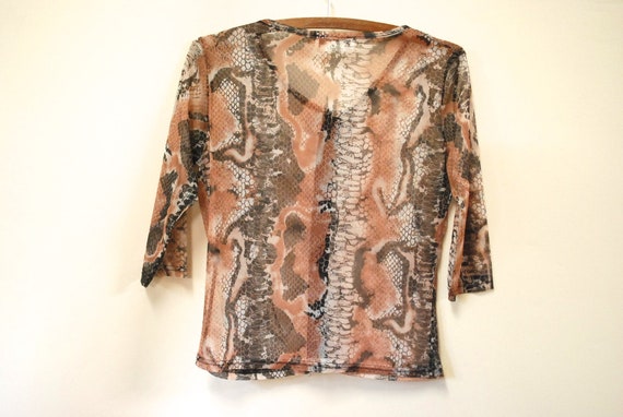 90s Grunge Python Reptile Print Jacket Top, Vinta… - image 7