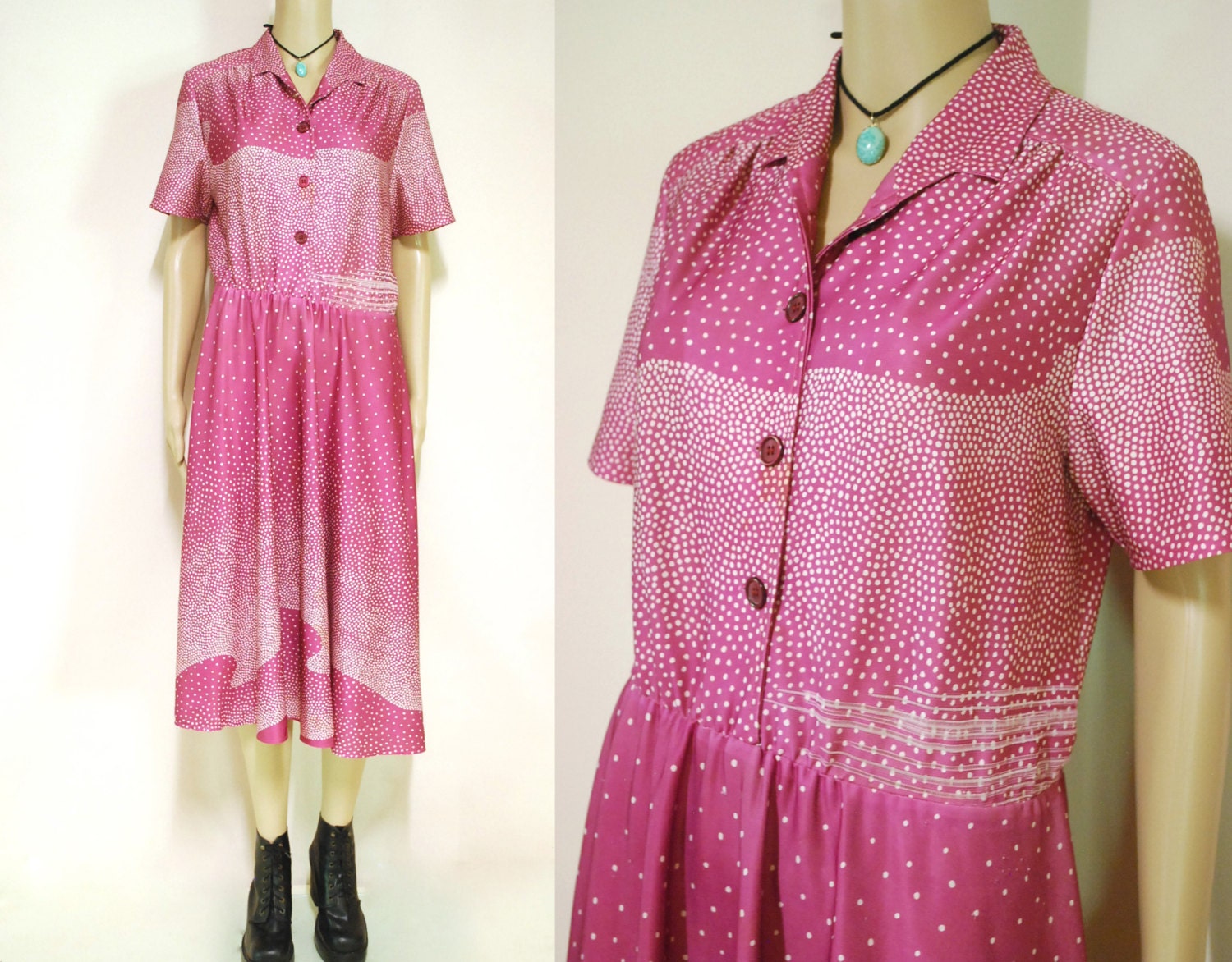 mid length button down dress