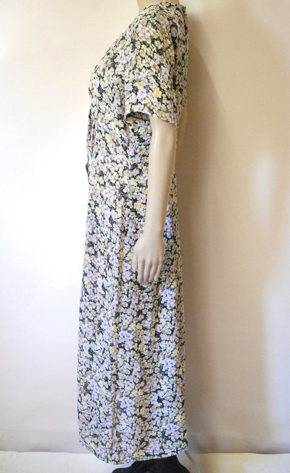 90s Sheer Floral Dress with Tie On Front, Vintage… - image 8