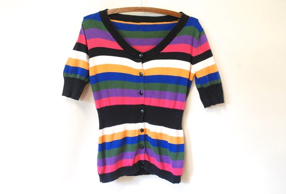 90s Candy Striped Knitted Top, Vintage Indie Fashion Soft