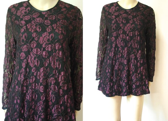 dark purple lace dress