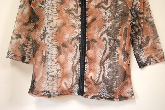 90s Grunge Python Reptile Print Jacket Top, Vinta… - image 3