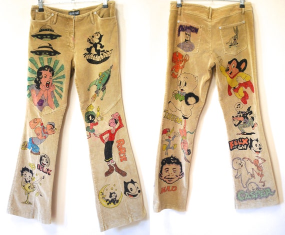 Hand Drawn Senior Cords Inspired Corduroy Pants, C