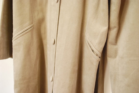 70s Soft Felt Trench Coat Long Length Jacket, Vin… - image 10