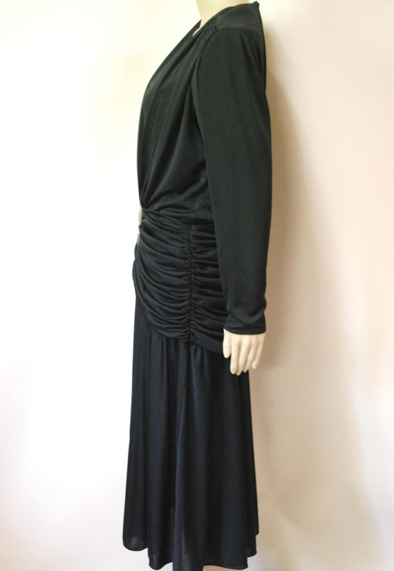 70s Black Young Edwardian Grecian Dress, Vintage … - image 8