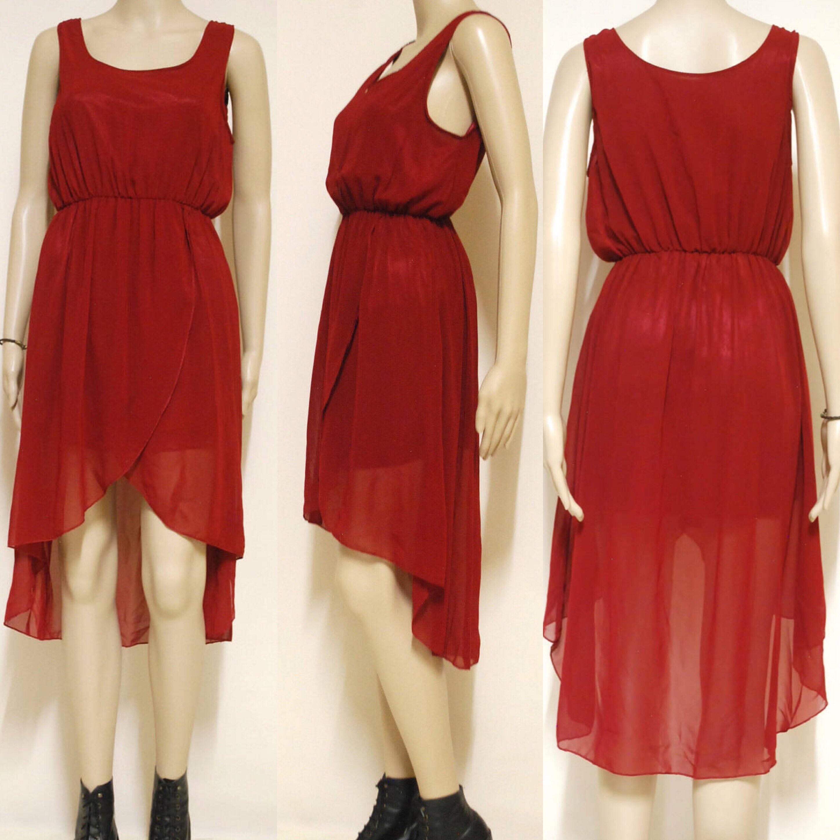 maroon fishtail dress