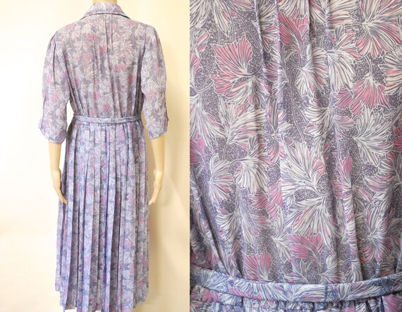 70s Garden Party Floral Day Shirtdress, Vintage P… - image 10