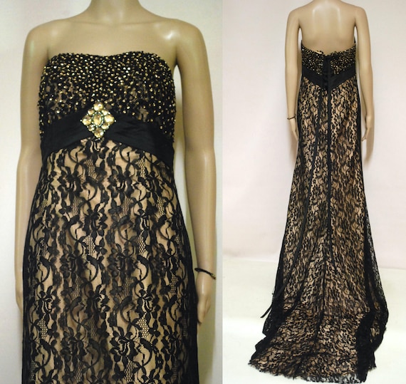 black strapless wedding dress