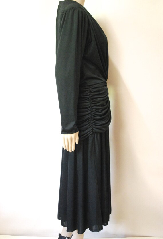 70s Black Young Edwardian Grecian Dress, Vintage … - image 10