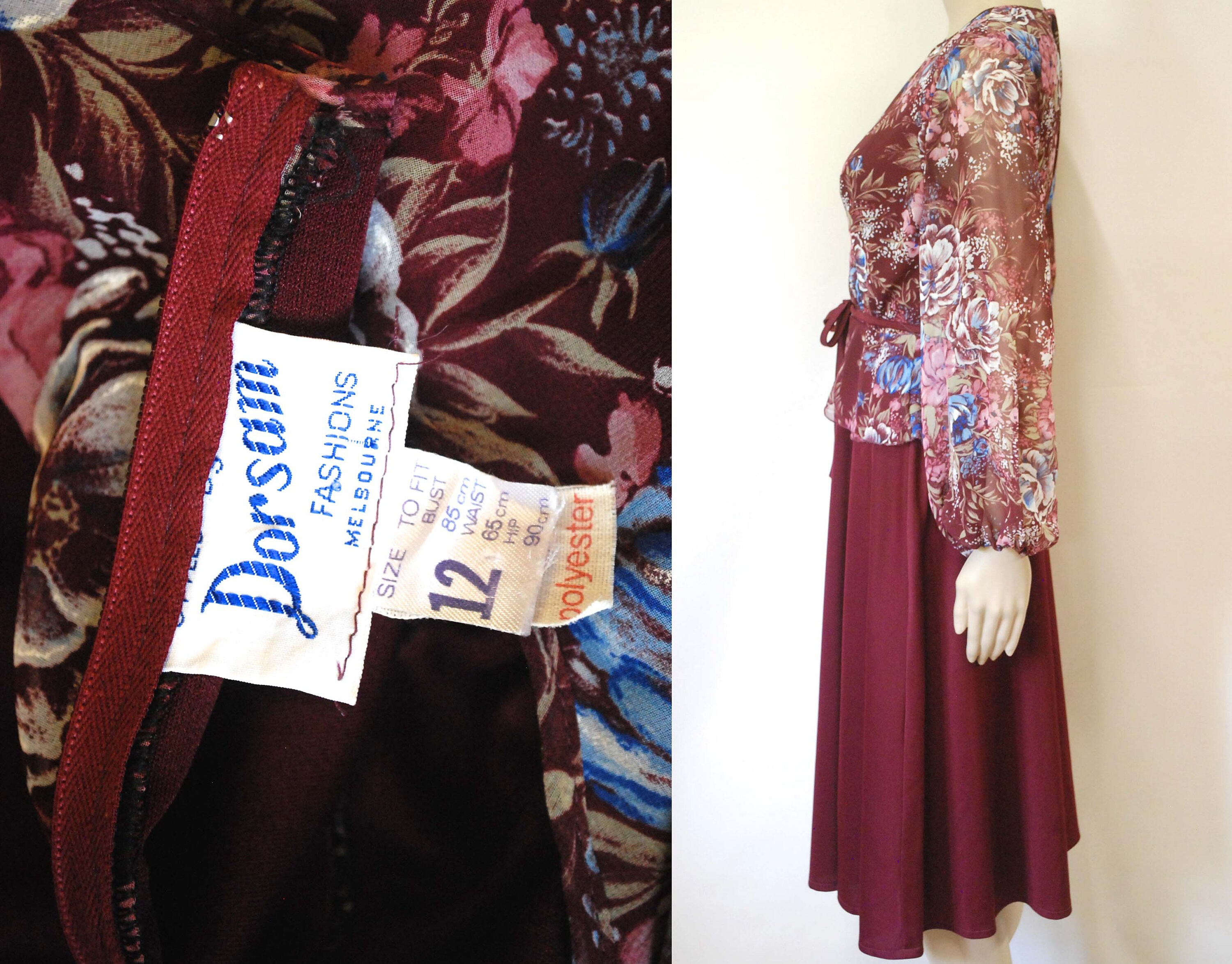 ワンピース 70s Puff Sleeves Flower Dress Vintage 70s Floral Puff Sleeves Dress - Etsy