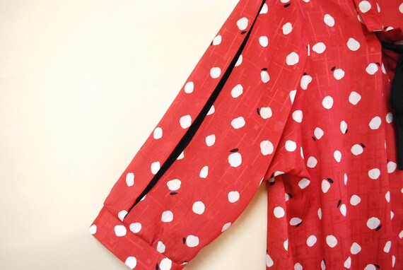 80s Hipster Polka Dot Pussy Bow Blouse, Vintage S… - image 5