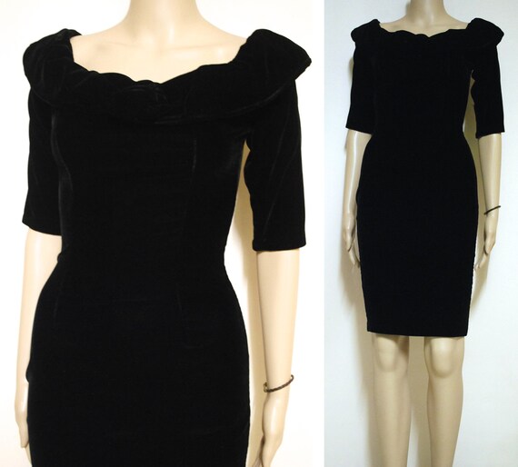 mid length black dress