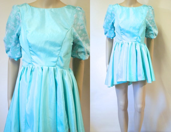 pastel aqua dress Pastel Print Marilyn Halter Dress - Lavender Aqua Two-toned Vintage Fabric