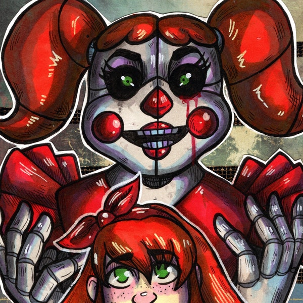 FNAF Circus Baby and Elizabeth Afton 5x7in Art Print