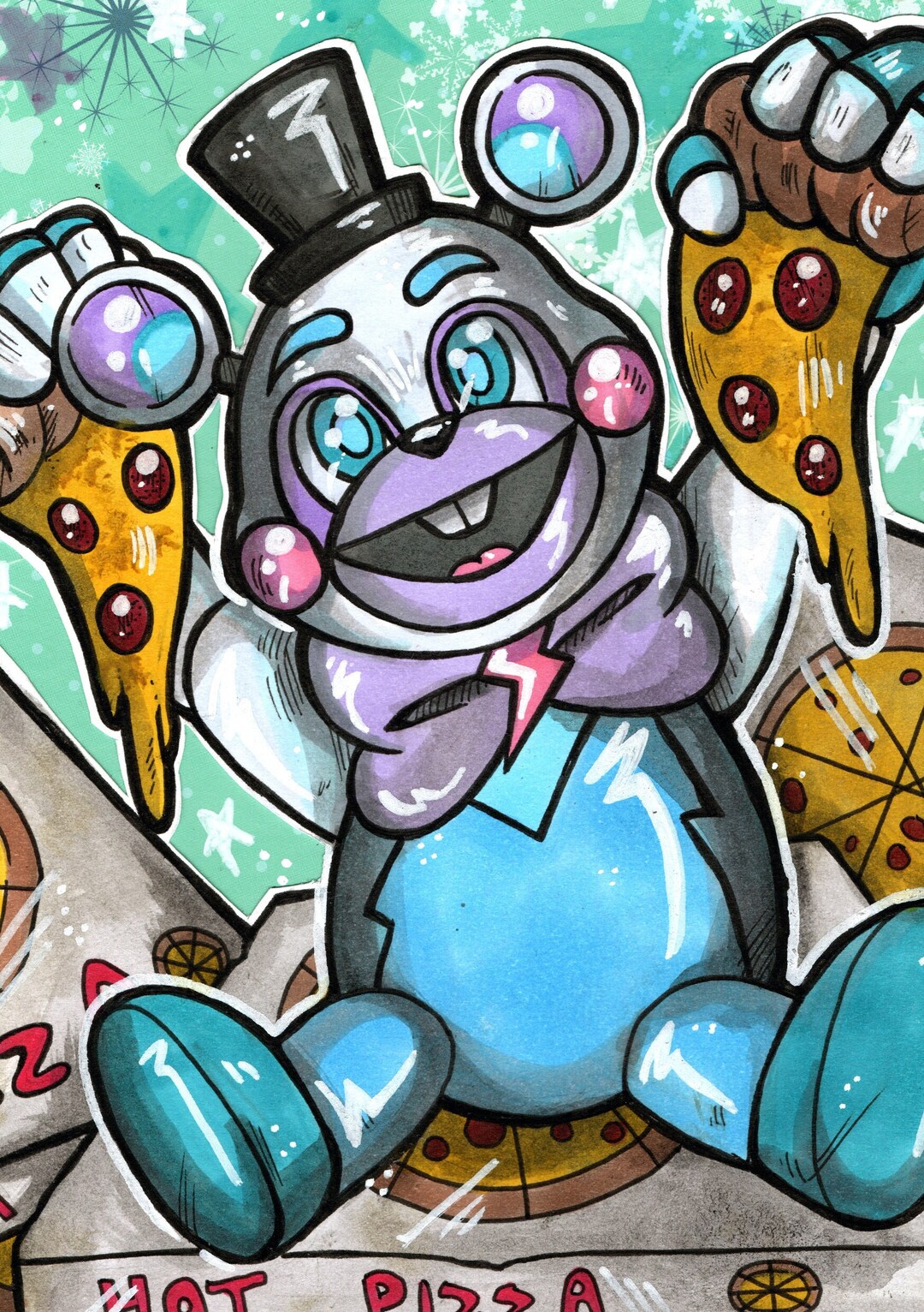 FNAF Funtime Chica 5x7in Art Print 