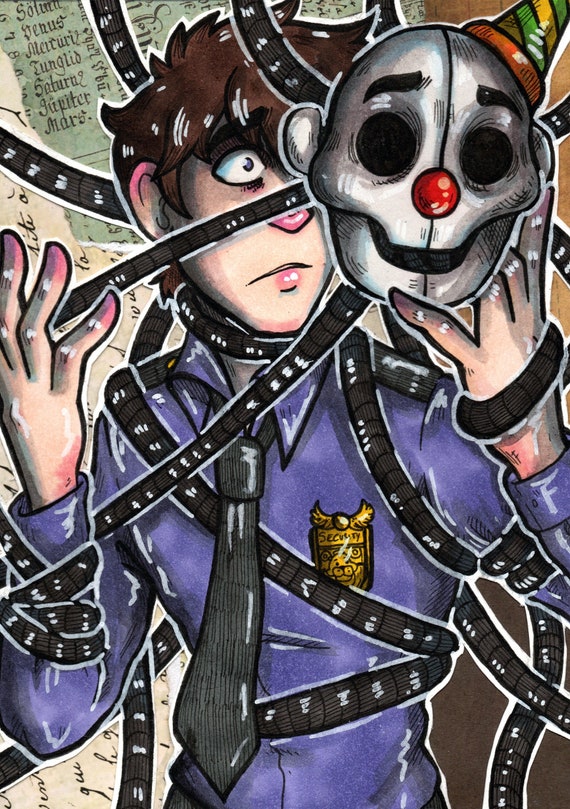 FNAF Nightmare Marionette Art Print 5x7in 