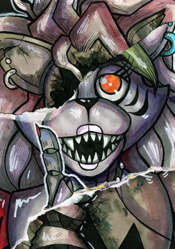 FNAF Nightmare Marionette Art Print 5x7in 