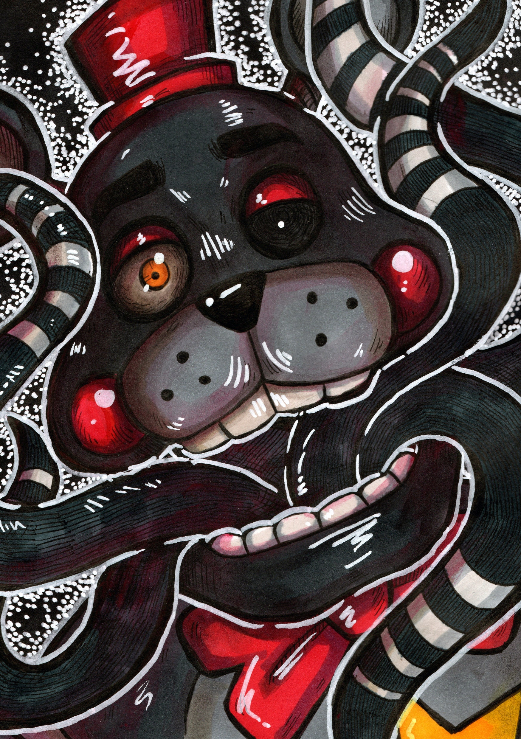 FNAF Glamrock Bonnie 5x7in Art Print 